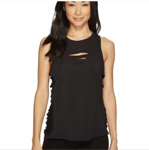 Alo Yoga Sleeveless Black Top With Cutouts